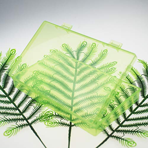 LJY 6 Pieces Rectangular Empty Mini Clear Plastic Organizer Storage Box Containers with Hinged Lids (7.1 x 4.3 x 1.2 inch, Green) - color: Green, size: 7.1 x 4.3 x 1.2 inch