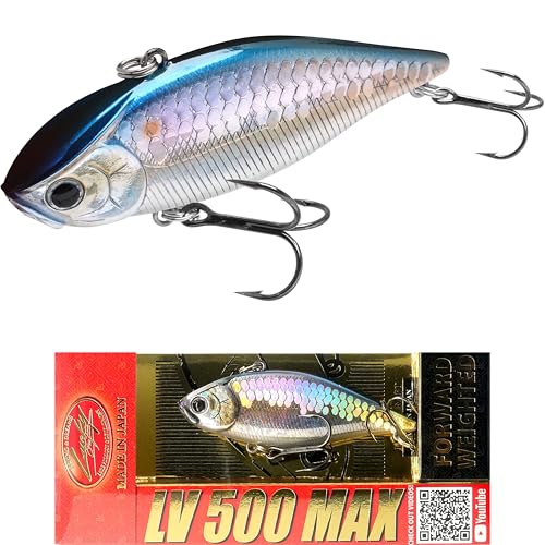 LUCKY CRAFT LV 500 MAX Freshwater Fishing Lures, Sinking Lipless and Long-Casting Crankbait, 3 Inch Vibration Rattle Bait, Perfect Fishing Gear for Tackle Box and Accessories - color: 270 MS American Shad