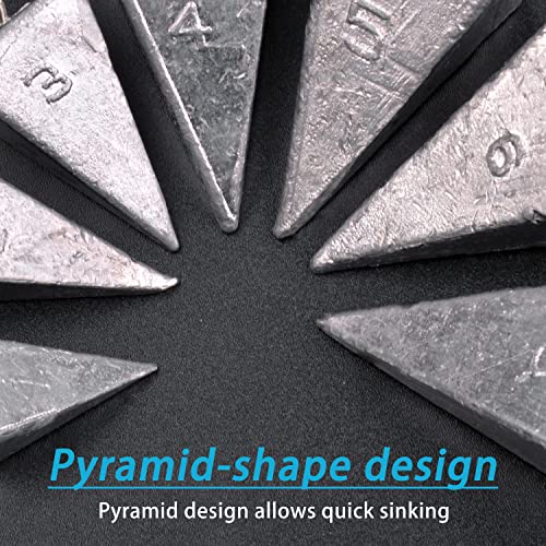Pyramid Sinkers Fishing Weights Saltwater Pyramid Weights for Surf Fishing Gear Tackle 1oz 2oz 3oz 4oz 5oz 6oz 8oz - style: 4 Ounce, 4 Pack