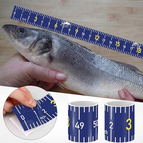 4 Pack Fishing Ruler for Boat 51" Self Adhesive Fishing Measuring Tape Fish Measuring Decals Waterproof Self Adhesive Measurings Ruler Sticker (Blue) - color: Blue