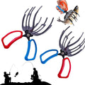 2 Packs 2/3 Claw Fish Gripper, Metal Fishing Pliers Gripper Catch Fish Control Clamp, Three Teeth Fishing Pliers Control Forceps Fishing Accessories for Most Freshwater Fish Grip Tackle Holder - color: 2 packs-3claw