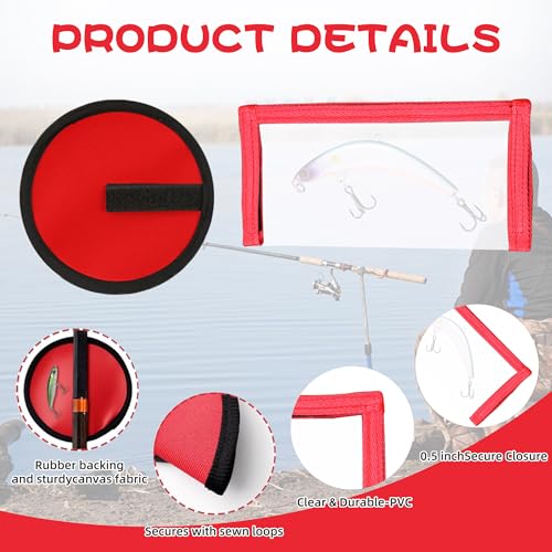 10 Pack Fishing Lure Covers,1 Pack Clear Fishing Bait Wraps,Lure Shield Fishing Lure Cover,Lure Wraps for Fishing Rod Fishing Hook Bait Covers - color: Red