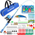 PLUSINNO Kids Fishing Pole with Spincast Reel Telescopic Fishing Rod Combo Full Kits for Boys, Girls, and Adults - color: Blue, size: 4FT / 1.2M