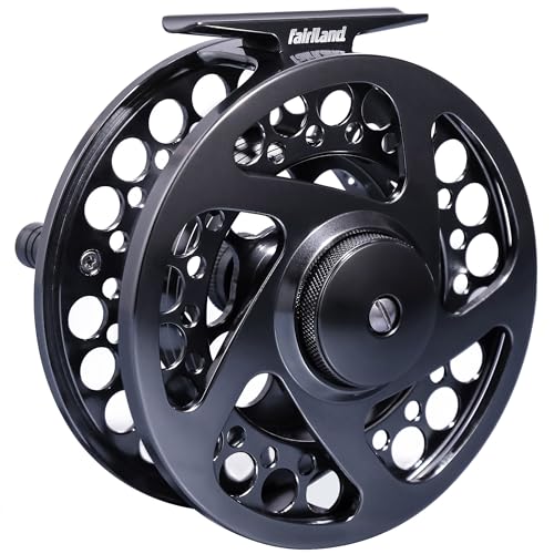 TURMAX MK2 Fly Fishing Reel Combo, CNC Aluminum Large Arbor Fly Reel with 2 Extra Spools and Storage Case, Sealed Carbon Drag, Left/Right Retrieve, 5/6 and 7/8 Line Weight Options - color: Fly Reel (Unloaded), size: 7/8wt (100mm)