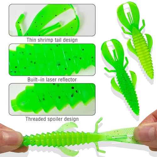 Fishing Soft Plastic Lures | Paddle Tail Swim Baits, Swim Baits for Bass Fishing, Paddle Tail, Crappie Lures - color: D-51PCS
