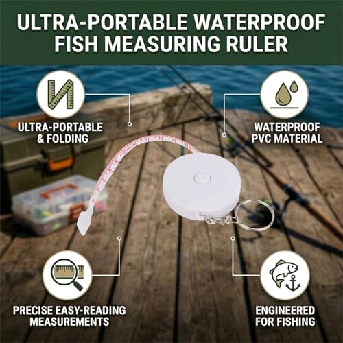 5PCS PVC Waterproof Fish Ruler, Soft and Retractable Measuring Tape Ruler Double-Scaled Fish Measurement Tackle Tool