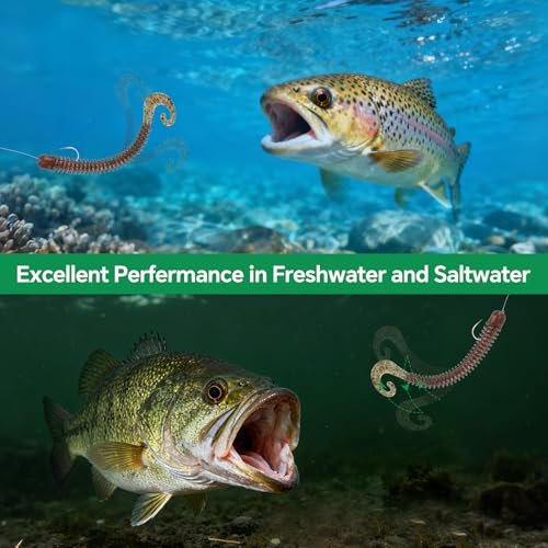 Clearance Bionics-Designed Durable Soft Plastic Fishing Lures Kit with Bonus Accessories, 3/4/5/6 Inch, 9-Type Lifelike Swimbaits in One Gear Set Included Tackle Box for Bass - color: Light Brown
