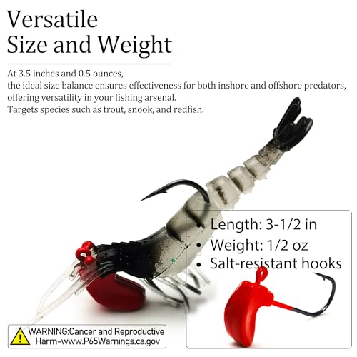Soft Fishing Lures Shad Minnow Swimbaits, Pre-Rigged Jig Heads Paddle Tail Swim Baits for Bass, Trout, Walleye, Crappie, Sinking Jigs Bait for Saltwater Freshwater, Fishing Gifts for Men - color: C4-10 Pcs Soft Shrimp Swimbait