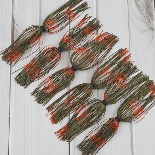 18 Bundles Silicone Jig Skirts 40 Strands Silicone Fishing Unbrella Replacement Skirts Quick Chang for Spinnerbait Bass Jig Lure Making Accessories - style: Mix 3 Colors-18pcs