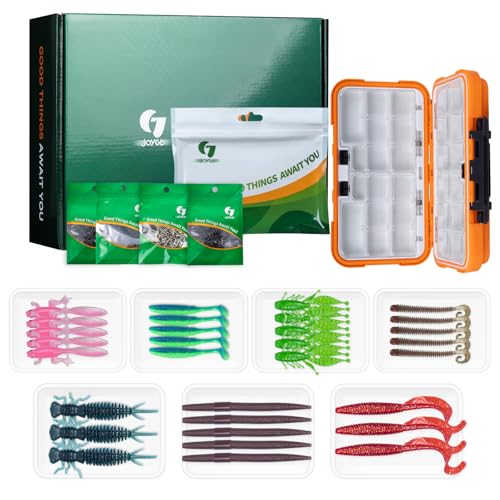 CLEARANCE Portable Tackle Box with 7-Type/33Pcs Fishing Lures Kit, Bonus 4-Type/40Pcs Accessories Set All-in-one for Beginners Teenager Kids Boys Women, Ideal Gift for Father's Day from Wife