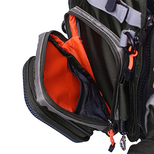 Waxaya Lightweight Fly Fishing Vest with Multi Pockets Adjustable Size Mesh Fishing Backpack for Men and Women - color: Green2