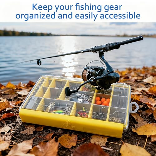 Waterproof Fishing Tackle Box, 3600/3700 Deep Tackle Trays Fishing Plastic Box Organizer with Adjustable Dividers Transparent Fishing Gear & Accessories Storage Box for Saltwater Freshwater Fishing - style: 3700 (14.17"x8.9"x1.89")-1pc