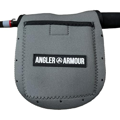 Angler Armour Spinning Reel Cover, Fishing Reel Cover, Neoprene Spinning Reel Case, Spinning Reel Sleeve, Spinning Reel Protective Pouch, Fits 1000, 2000, 3000, 3500 Series Reels (Gray) - color: Titanium Gray