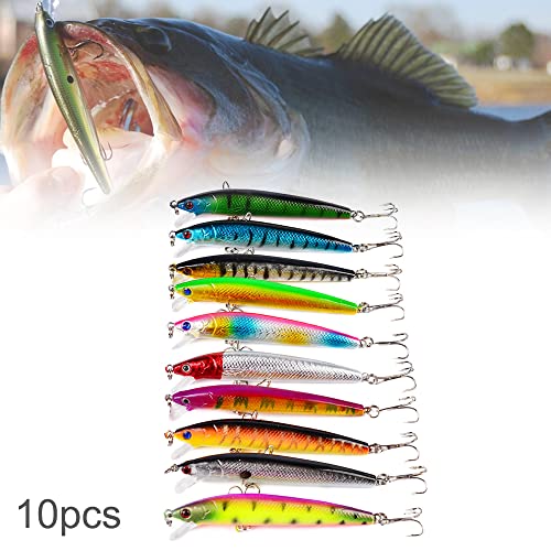 10pcs Minnow Fishing Lures Crankbaits, Fishing Hard Baits Swimbaits, Minnow Lures Topwater Lures Baits