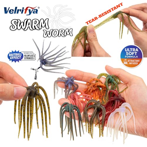 Tentacle Dice Bait – Japanese Style Finesse Dice Fishing Lure Floating Worm Soft Plastic Baits for Bass Fishing, Drop Shot, Jig Head, Wacky Rig - color: 07-Smoky Shrimp