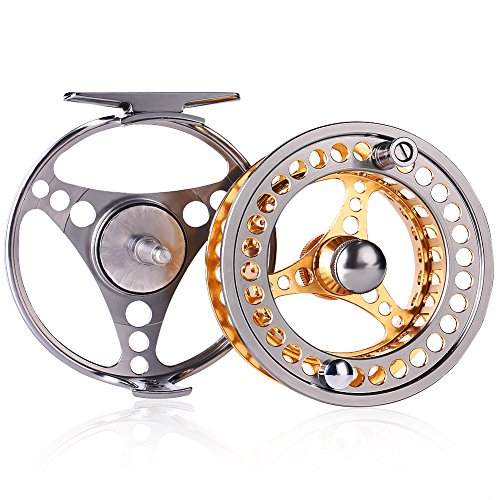 Sougayilang Fly Fishing Reel Large Arbor 2+1 BB with CNC-machined Aluminum Alloy Body and Spool in Fly Reel - size: 5/6 Reel