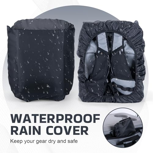 Goture Fishing Backpack with Cooler, 66L 600D Tackle Backpack with 3 Rod Holders, EVA Cover, Helmet Holder, Rain Cover, Saltwater Large Fishing Bag for Camping Hiking, Gear Storage Bag, Gifts for Men - color: A1:gray(without Tackle Box)