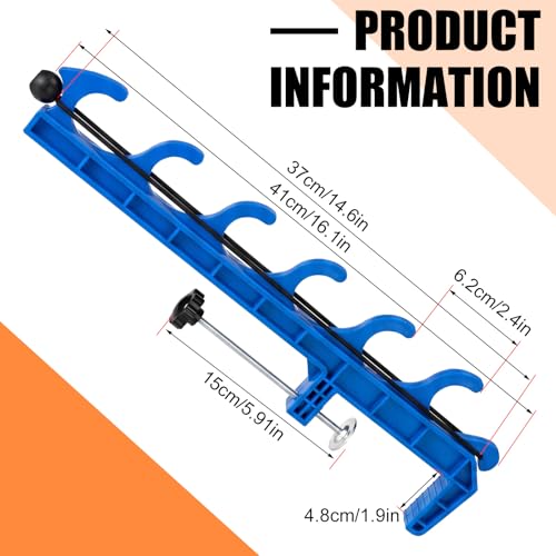 2 Sets Truck Bed Fishing Rod Holder, Fishing Pole Rack for Truck Holds 4 Rods, Fits 2.36" Thick Rails, Easy Install Kayak & Fly Rod Storage Stand - color: Blue, style: 6 Holes