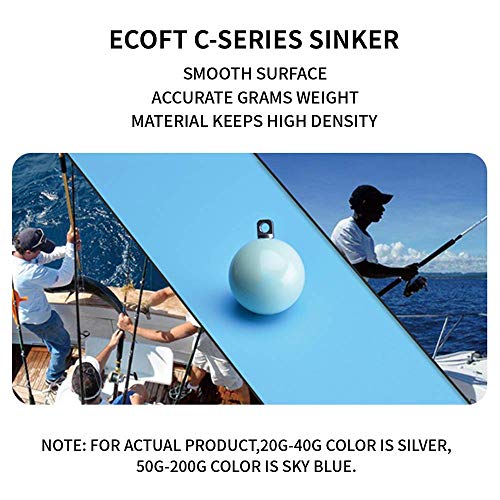 Lead Free Fishing Weights Sinkers 20g-200g Coated Egg Sinkers Cannonball Weights Assorted Sizes Bag and Fishing Weights Assortment Box Non-Lead Fishing Weights Saltwater Freshwater - style: 20g(0.7oz)-16pcs