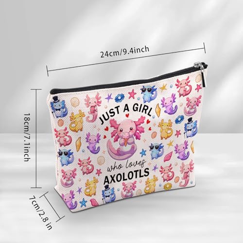 Axolotl Makeup Bag, Gifts For Axolotl Lovers, Axolotls Makeup Pouch, Axolotls Travel Toiletry Bag With Zipper, Birthday Anniversary Christmas Gifts For Mom Sister, Travel Toiletry Bag - color: Axolotl Lovers