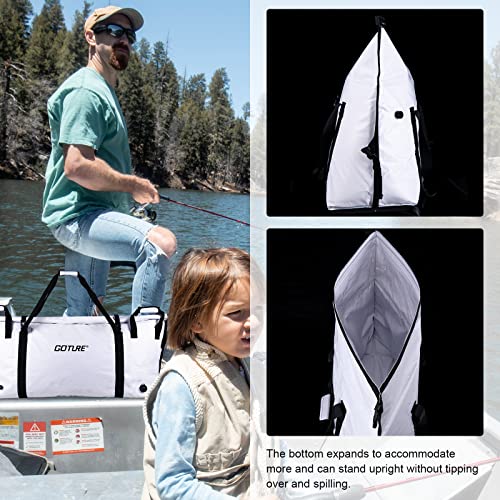 Goture Insulated Fish Cooler Bag,Travel Insulated Cooler Bag,Monster Leakproof Fish Kill Bag, Portable Small/Medium/Large Cooler Bag for Outdoor Travel Camp Beach Picnic with Drain Plug - color: Large-58.3x11.8x23.6in