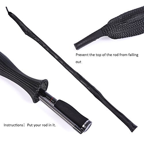 Fishing Rod Sleeve Braided Mesh Rod Protector Fishing Rod Sock Cover Pole Glove Tools 10 Pcs