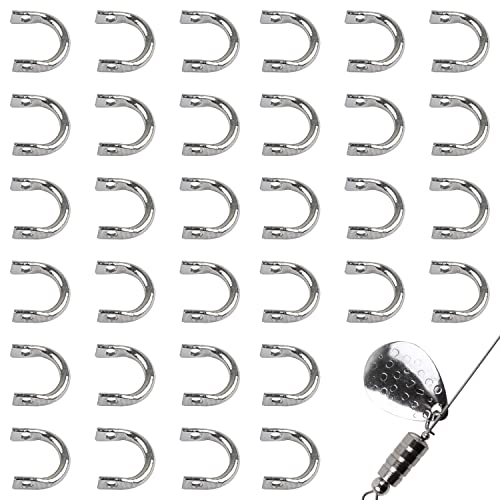 Fishing Clevis Easy Spin U-Shaped Brass Links, 120/250pcs Quick Change Spinner Clevis Spinner Blade for Lure Making Spinnerbait Parts Accessory Freshwater Saltwater - color: Silver-120pcs