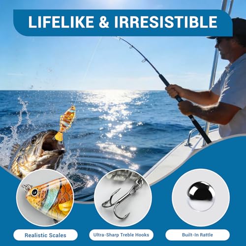Keenjorika Fishing Lures Multi Jointed Fish Fishing Kits, Slow-Sinking Lifelike Segmented Swimbait Crankbaits, Realistic Swimming Action for Bass, Trout, Pike & Walleye, Freshwater and Saltwater - color: 3 Pack-Style 6