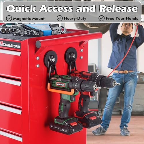 MUTUACTOR Magnetic Hooks Heavy Duty,2PCS Strong Magnetic Garage Hooks for Cruise Cabins,Anti-Scratch Magnet with Long Hooks for Power Drill,Garden Tools,Hose,Tool Chest,Steel Pegboard,Workshop - style: 2.6in Magnet L Black Hooks 2PCS
