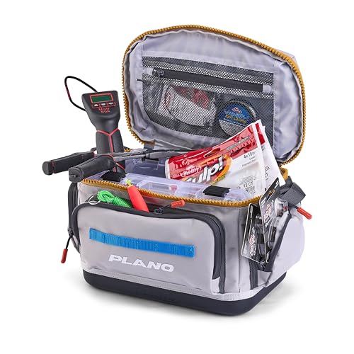 Plano Weekend 3600 Tackle Bag, Cutting-Edge Fishing Tackle Bag, Molded Waterproof Base, Spacious Storage, Die Cut Tool Sleeves, Daisy Chain Attachment Points - color: Wave, style: 3600 Tackle Case
