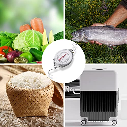 Mechanical Hanging Scales 440lb/200kg, High Accuracy Large Display Spring Dial Weight Scale Big Game Scale for Kitchen Fishing Hunting Farms - color: A:440 pounds/200kg-Gray