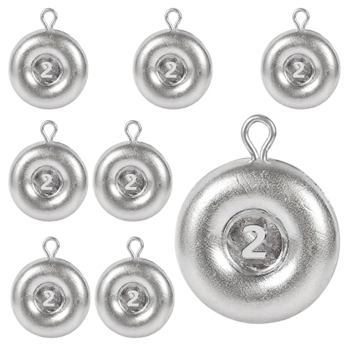 Disc Sinkers Lead Fishing Weight, Coin Sinkers for Saltwater Freshwater Fishing Weight, Surf Fishing Trolling Catfishing Weight Tackle 1oz 2oz 3oz - size: 2oz-8pcs