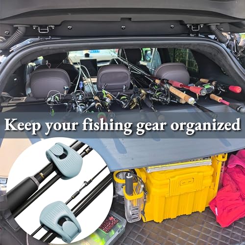 Fishing Rods Belt Rod Straps, Fishing Rod Clip Fit for Casting Rods, Spinning Rods Bass Rod and Fly Rods (4 Color, 4 pcs) (GREEN) - color: GREEN
