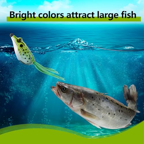 5PCS Frog Lure Kit - Topwater Fishing Lures for Pike, Snakehead & Freshwater Fish | Soft PVC Baits with Weedless Hooks - Perfect for Dense Vegetation | Ideal Lure Set for Anglers inSaltwater - color: 5pc, 1.97in/0.28oz, size: 1.97in/5cm