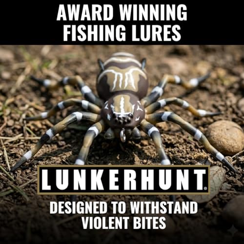 LUNKERHUNT Phantom Spider Lure for Bass Fishing (2.5 Inch) | Topwater Spider Fishing Lure with Natural Walking Action | Soft Hollow Body Weedless Hooks for Trout and Pike - color: Dock