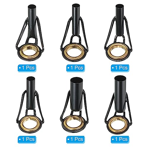 PATIKIL Fishing Rod Tip Repair Kit Stainless Steel Pole Ring Guide Replacement for Saltwater Freshwater Fishing - color: Golden, size: 3.0-6.5mm
