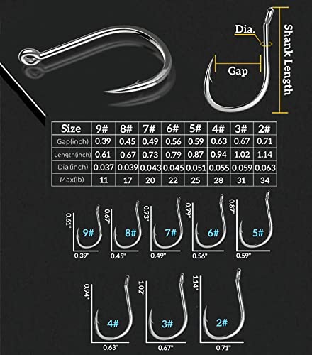 Fishing Hooks Freshwater Saltwater Fish Hooks Bulk Fishing Hooks Set 600PCS Worm Catfish Hooks Fish Gear Equipment Supplies