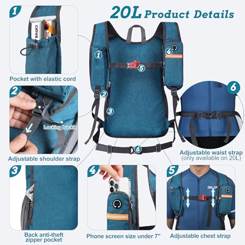 BECOJADDE 20L Small Hiking Backpack for Men Women Foldable Packable Back Pack Ultralight Hiking Daypack for Travel Camping Outdoor, Turquoise - color: Turquoise, size: 20L