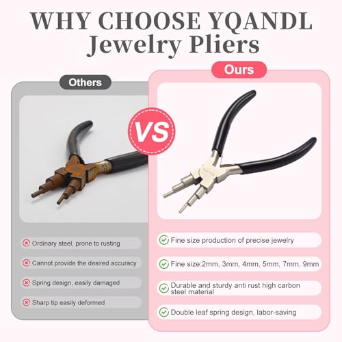 2-in-1 Jewelry Pliers & Wire Looping Tool, High-Carbon Steel Bail Making Pliers with 2-9mm Adjustable Jaws, Professional Hand Wire Wrapping Jewelry Making Supplies