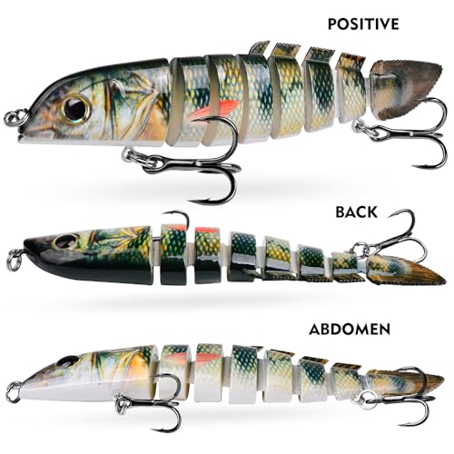 Crankbait Fishing Lure Pike Muskie Lures Lifelike Multi Jointed Swimbait Segement Hard Minnow Bait Treble Hook - color: HS075ABC-3pcs/set