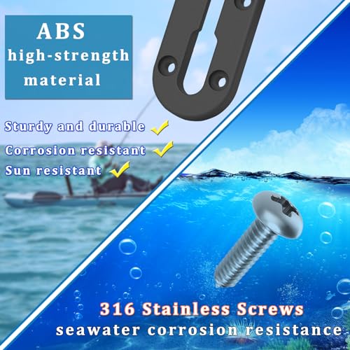 Huntury Kayak Track, Kayak Low Profile Track, Kayak Rail, Kayak Accessories Mount Track, Kayak Gear Track for Fishing Rod Holder, Fish Fider, Cup Holder, Anchor Cleats - style: 4pcs 4“ Length