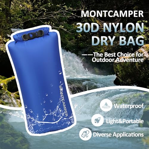 Waterproof Dry Bag 20L – 30D Nylon Roll Top Dry Sack with PU Coating, Lightweight Water-Resistant Storage for Kayaking, Camping, Hiking, Fishing & Beach (Blue) - color: Blue, size: 20L