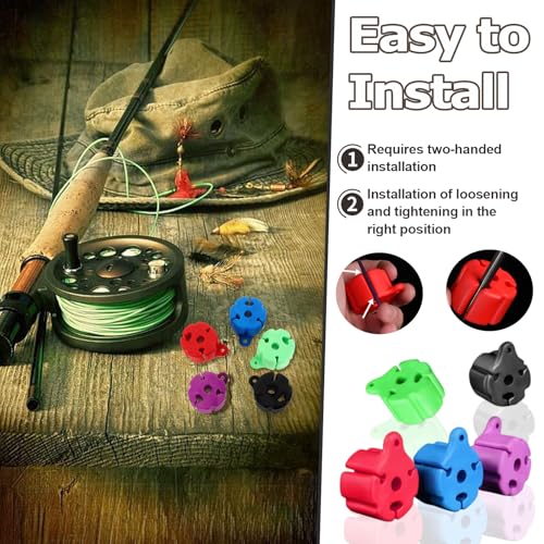 5 Pack Fishing Rod Straps, Fishing Rod Holder Clips, Fishing Rod Fixed Ball, Silicone Fishing Rod Holder Straps