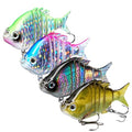 Bassdash SwimPanfish 2.5”/0.34oz Hard Bluegill Swimbaits Multi Jointed Topwater Trout Bass Fishing Crank Lure,Pack of 4 - color: GBPG