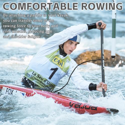 1/2/4 Pack Kayak Paddle Board Tether Leash Stretchable Strap Lanyard Rope, 3.3-7 Feet with Carabiner for SUP Kayaking Boating Canoeing Fishing Pole Rod or Other Gear - color: Black, size: 1pc(3.3-7ft)