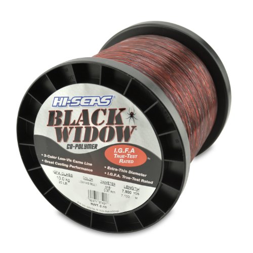 Hi-Seas Black Widow Co-Polymer Line - size: 7,800 Yard, 20 Pound Test