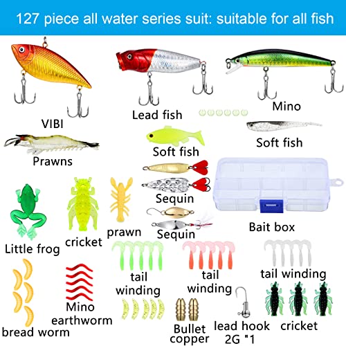 Sosation 134 Pcs Fishing Tool Fishing Tackle Box Kit and Equipment for Adults Beginner Gift, Hook Remover, Pliers Kit, Backpack Tackle Container Lures, Lip Gripper, Weigh Scale - color: Khaki