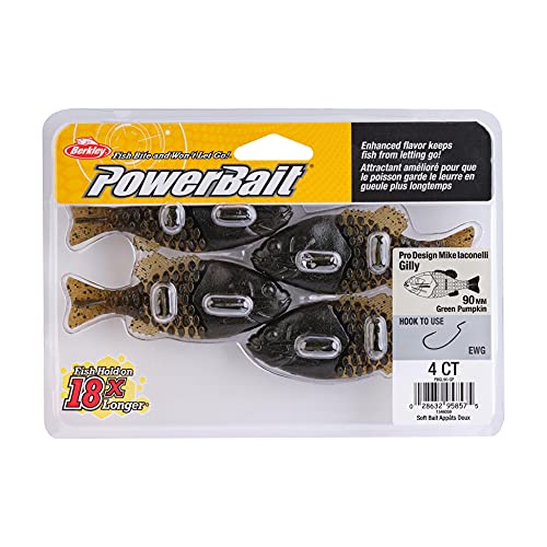 Berkley Powerbait Gilly Fishing Soft Bait - color: Green Pumpkin, size: 90mm