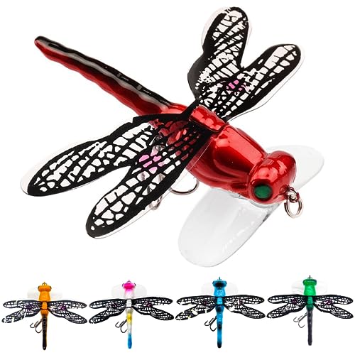 Topwater Fishing Lures Insect Fishing Lures Dragonfly Fishing Lures Dragonfly Lure Fishing Bait with Hooks for Outdoor Fishing Tools - color: Dragonfly 5pcs