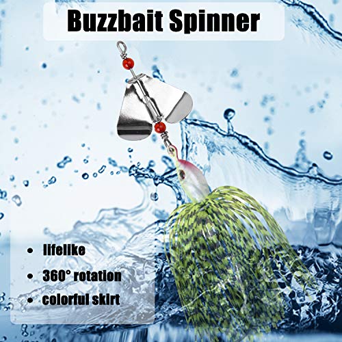 Spinnerbaits Buzzbaits Bass Fishing Lures Kit Buzz Bait Multicolor Spinner Bait Swimbait Metal Jig Lure for Bass Pike Trout Fishing - style: A-6pack